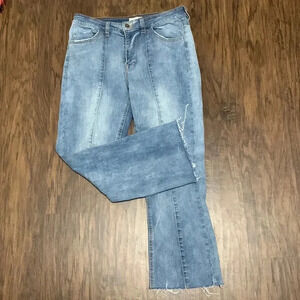 Sky and sparrow raw hem cropped jeans